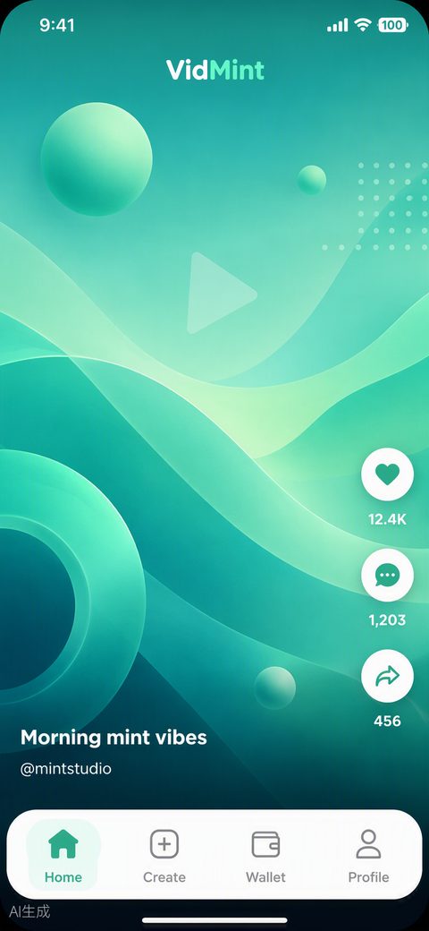 Feed de vídeos curtos do VidMint no iPhone – descoberta de vídeo vertical fresquinha